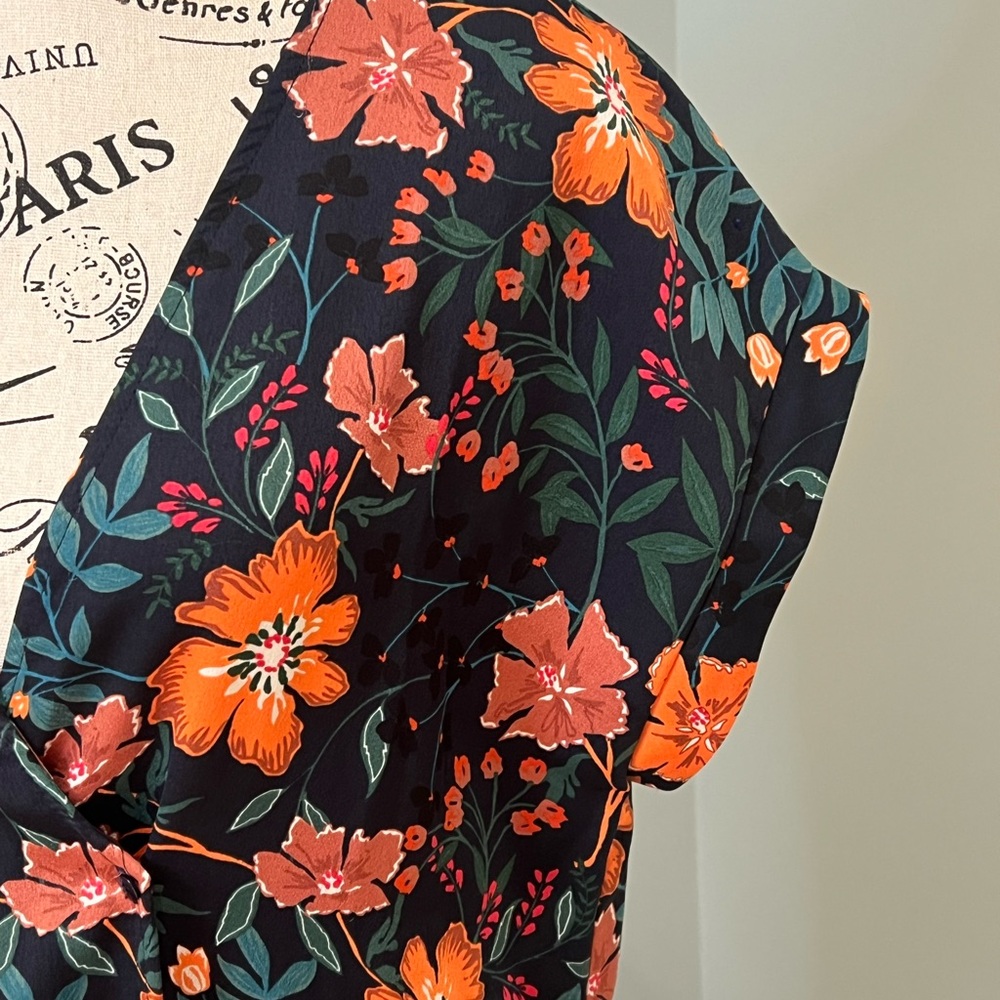 ZARA Trafaluc Navy Floral Maxi Dress | XS | Missing Belt | Excellent Condition - Picture 7 of 10